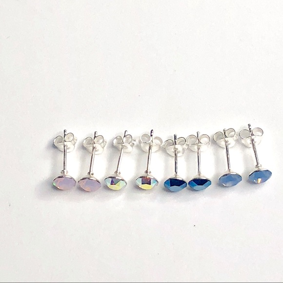 925 Sterling Silver Swarovski Crystal Earrings - Picture 4 of 8